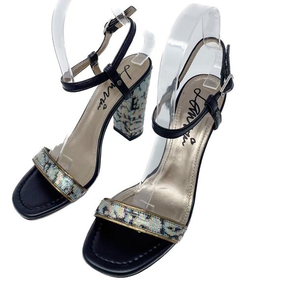 Lanvin Rainbow holographic block heel metallic ankle wrap sandals size 38.5 - Picture 15 of 15